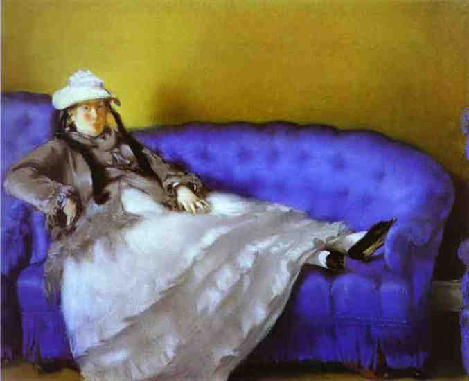 Madame Manet on a Blue Sofa