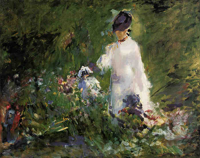Young woman among the flowers